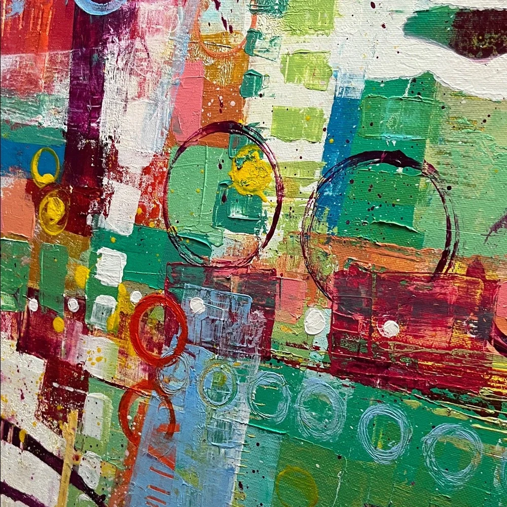 Abstract Multicolor Canvas Art - Picture 2 of 2